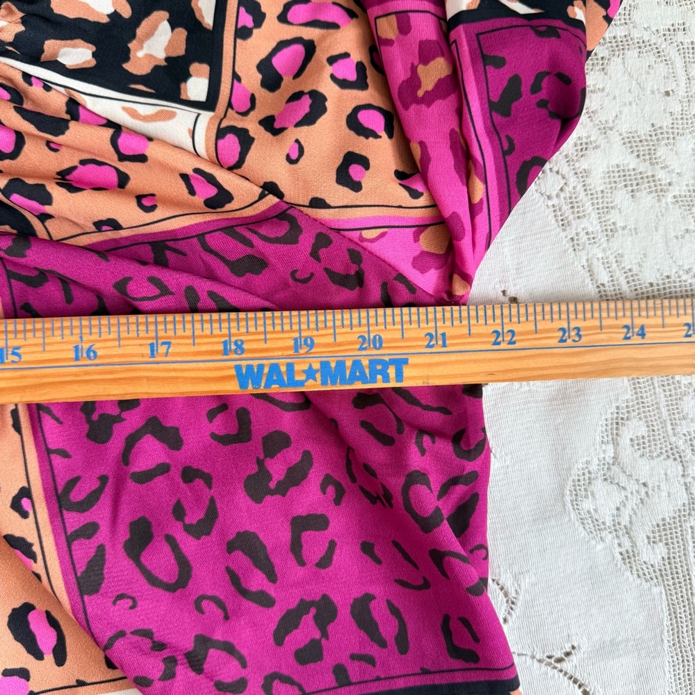Something About You Stylish Boho Leopard Blouse - Fuchsia, Tan, Black Size Small - Picture 8 of 11